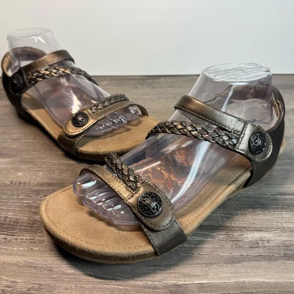 Aetrex Jillian Bronze Comfort Sandals Womens size 9 $135 IMMACULATE - Picture 5 of 13